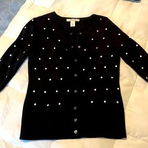 White House Black Market b/w polka dot sweater